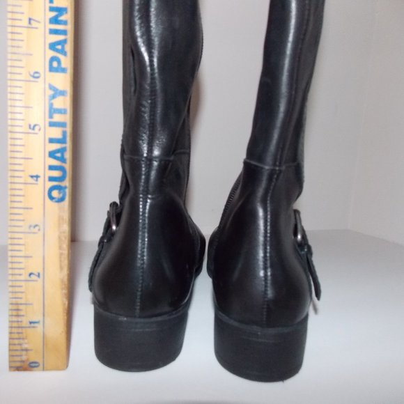 Nine West women's black leather boots size 5.5M - Picture 5 of 8
